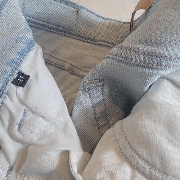 7 For All Mankind Tailorless Dojo Jeans 31 Light Wash Wide Leg Flare - Picture 3 of 16